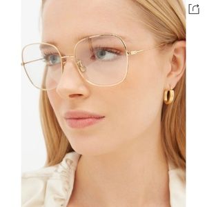 Celine Squared Butterfly-frame Metal Glasses In Gold